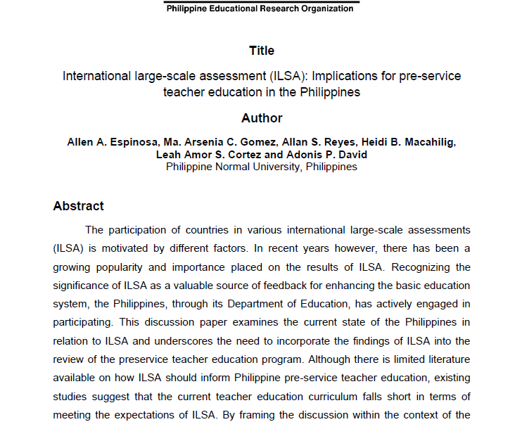 International large-scale assessment (ILSA)