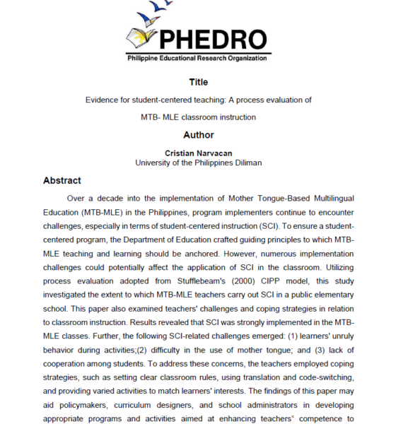 Evidence for student-centered teaching A process evaluation of