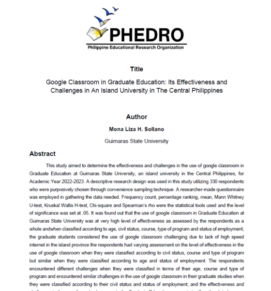 Google Classroom in Graduate Education Its Effectiveness and Challenges