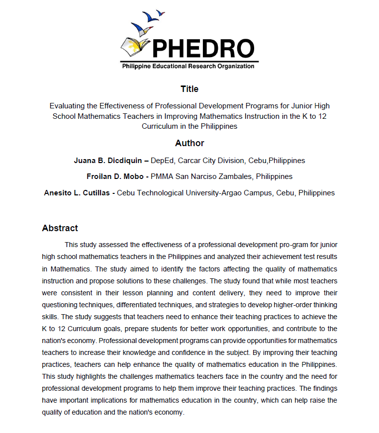 Evaluating the Effectiveness of Professional Development Programs for
